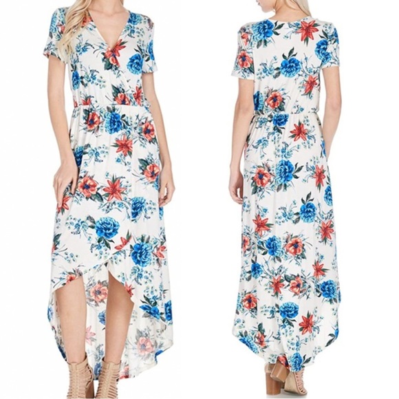 NWOT Faux Wrap Floral Dress, small - Picture 5 of 7